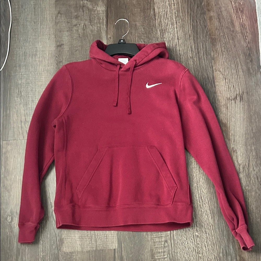Nike Maroon Hoodie with White Swoosh